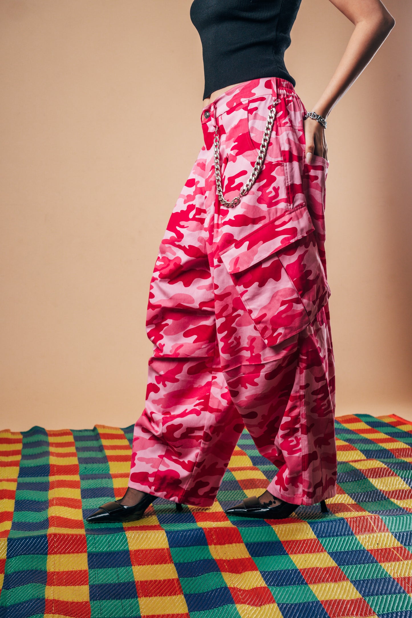Balloon Cargo Pants 'Pink Camo'