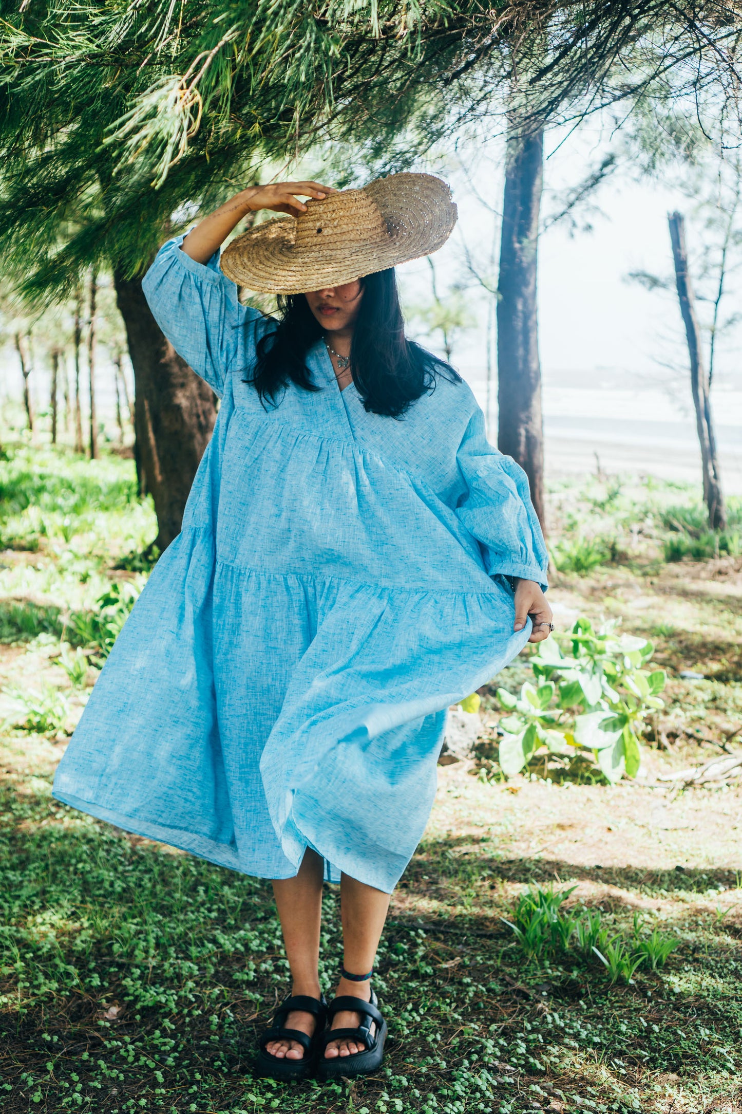 Jasmine Dress 'Light Blue Khadi'