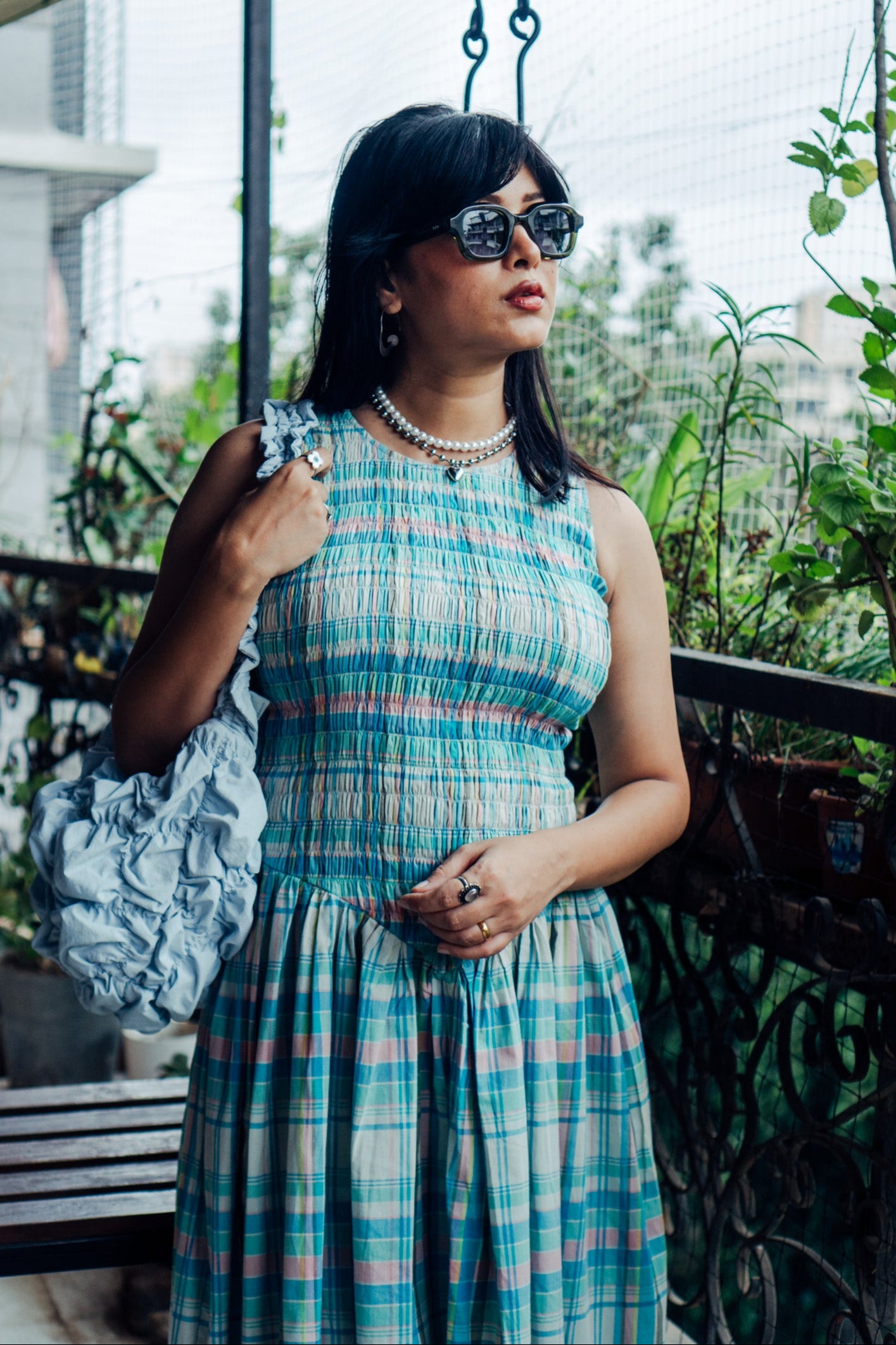 Ruched Dress 'Madras Magic 06'