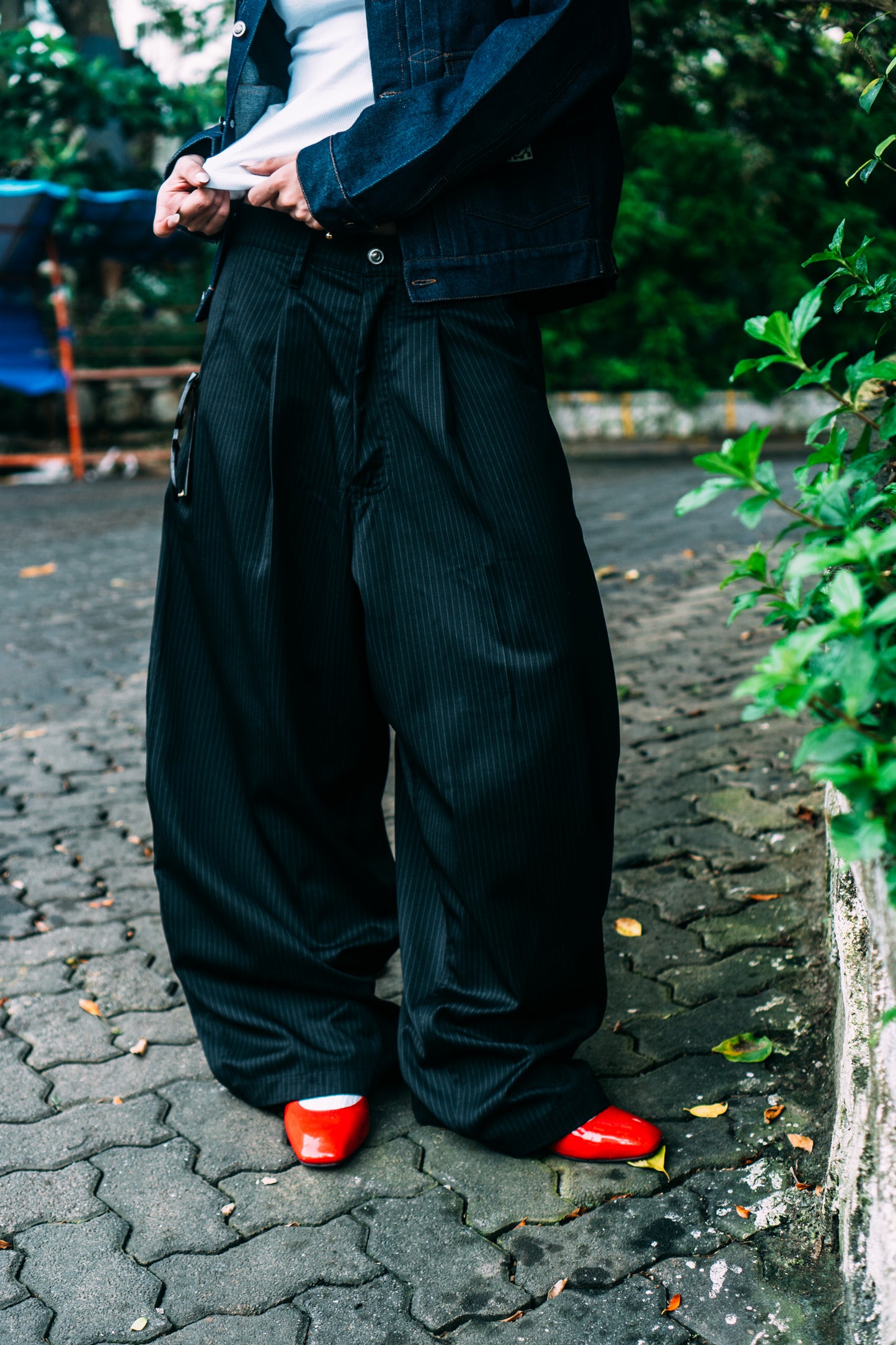 Really Wide Pants 'Black Stripes'