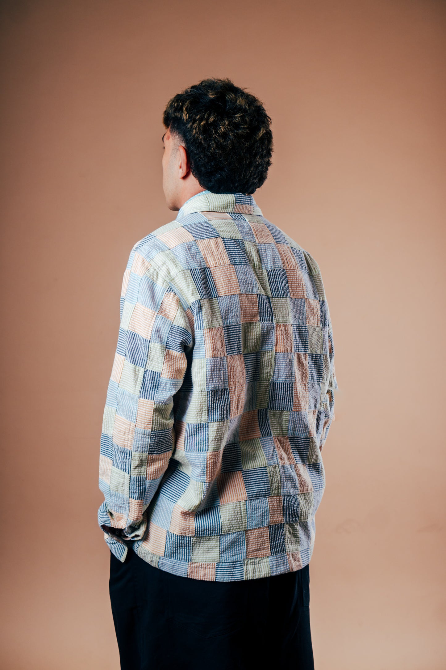 Abhinandan Chore Coat 'Multi Patchwork Seersucker'