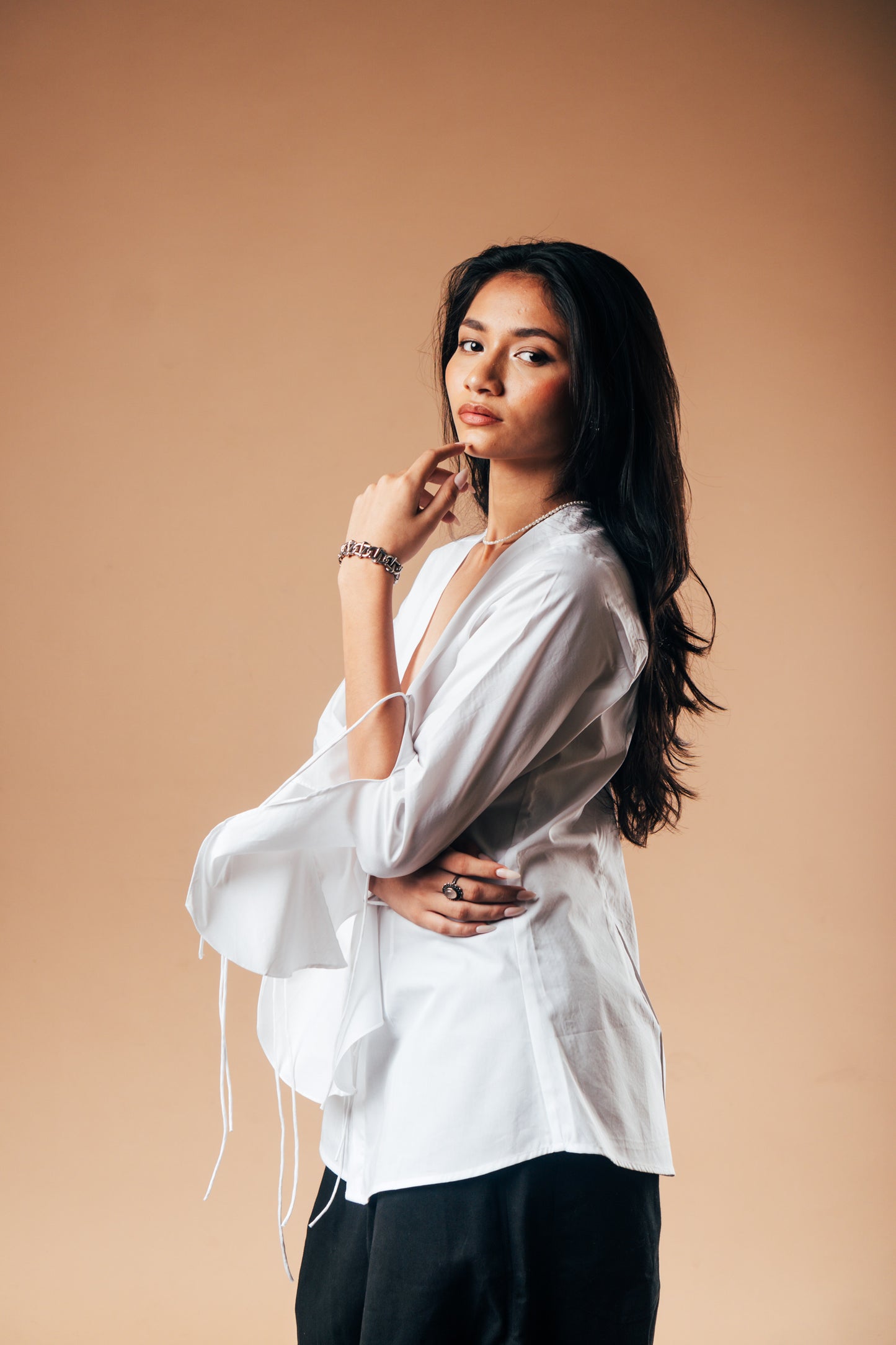 Chèrie Front Tie Top 'Snow White'