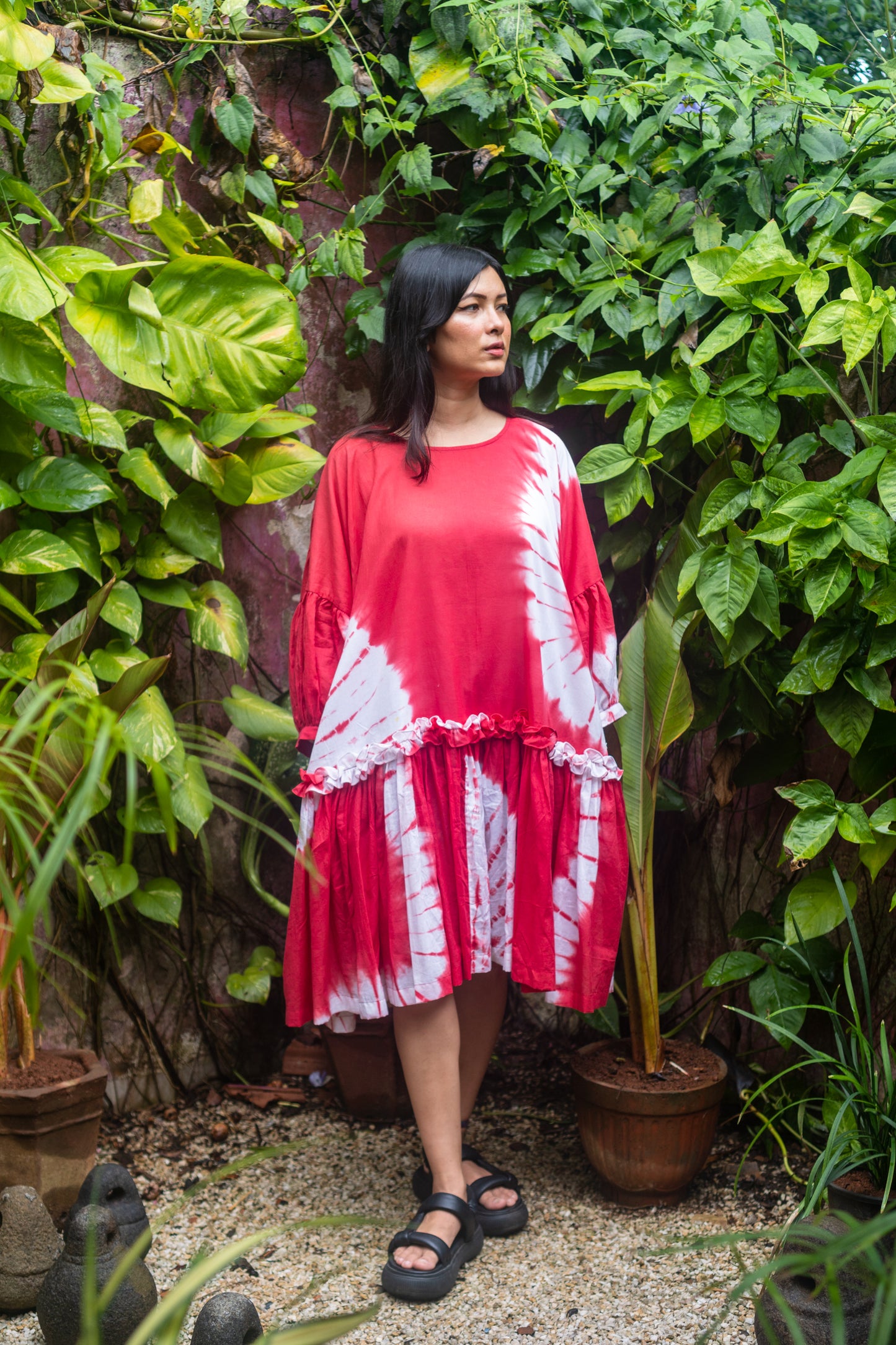 Orchid Dress 'Crimson Tiedye'