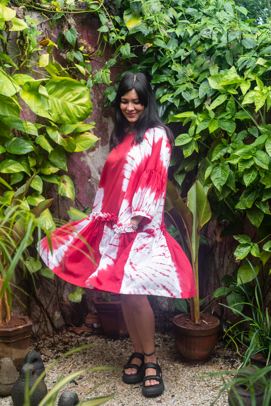 Orchid Dress 'Crimson Tiedye'