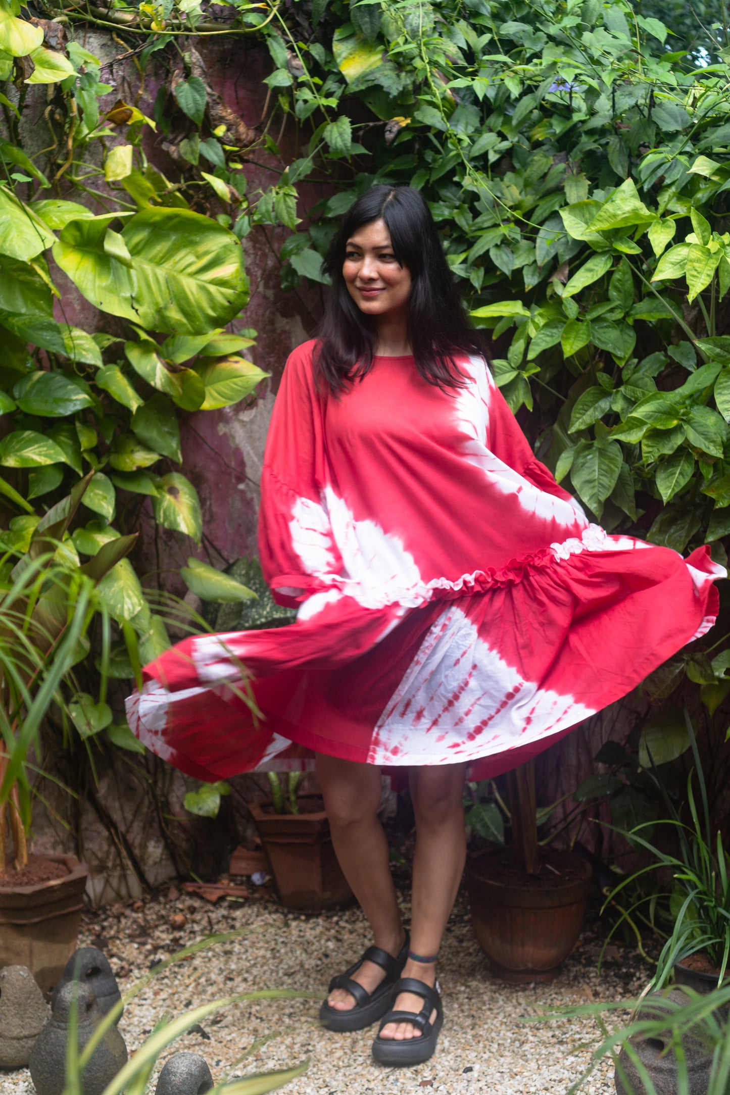 Orchid Dress 'Crimson Tiedye'