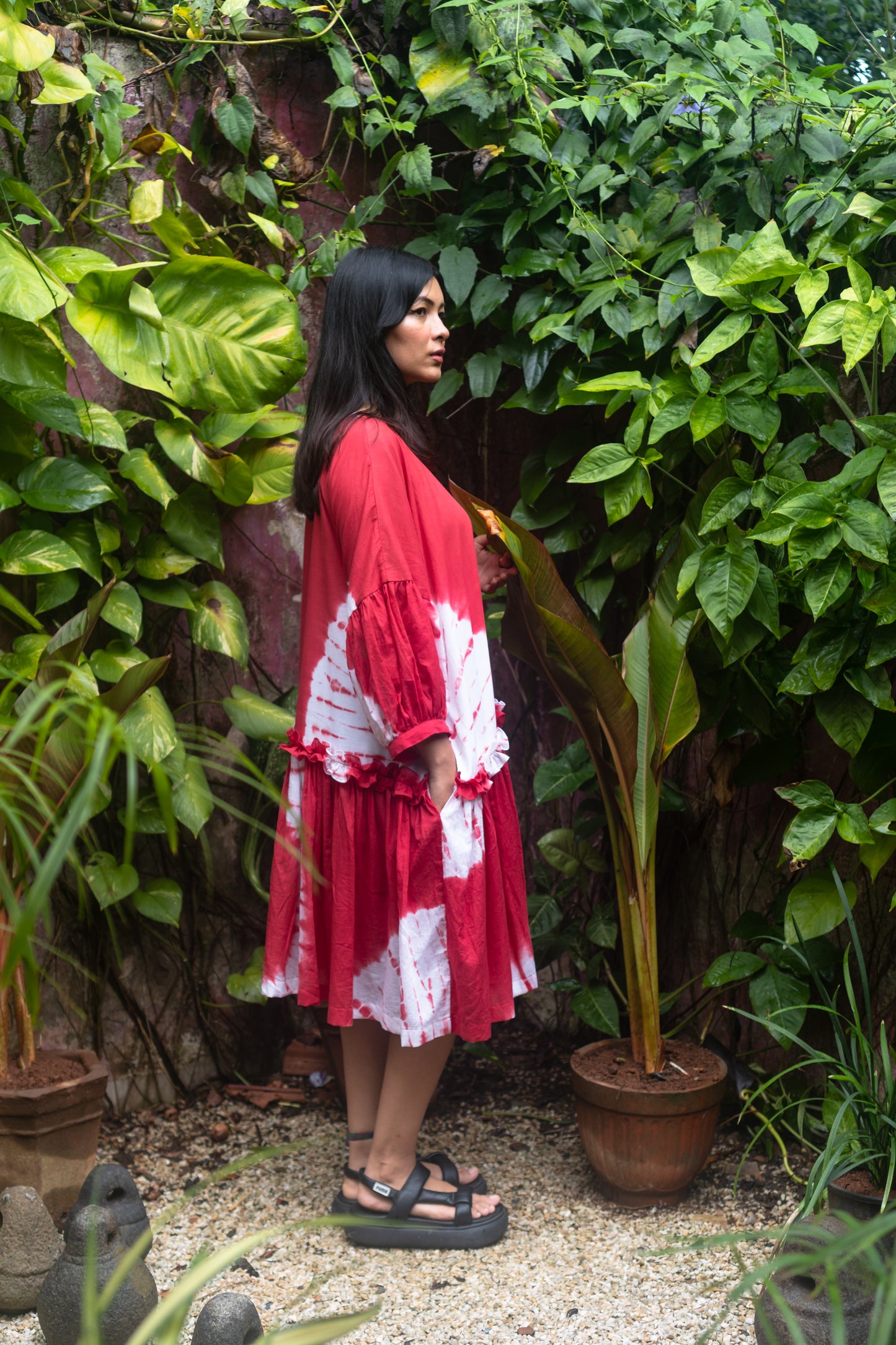 Orchid Dress 'Crimson Tiedye'