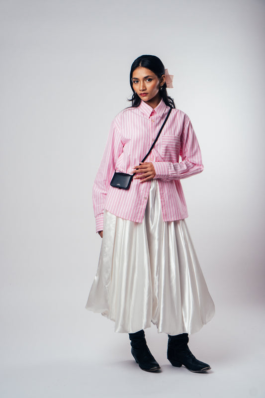 Midi Bubble Skirt 'Pearl White'