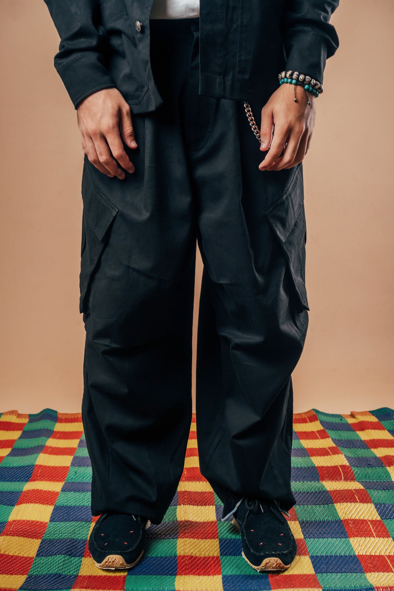 Balloon Cargo Pants 'Black Twill'