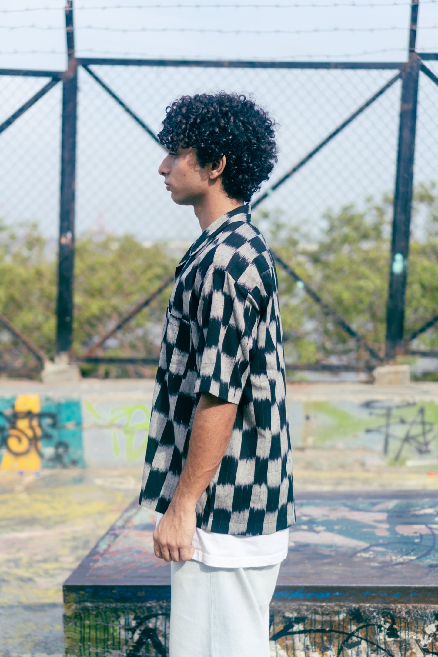 S/S Camp Shirt 'Checkerboard Ikat'