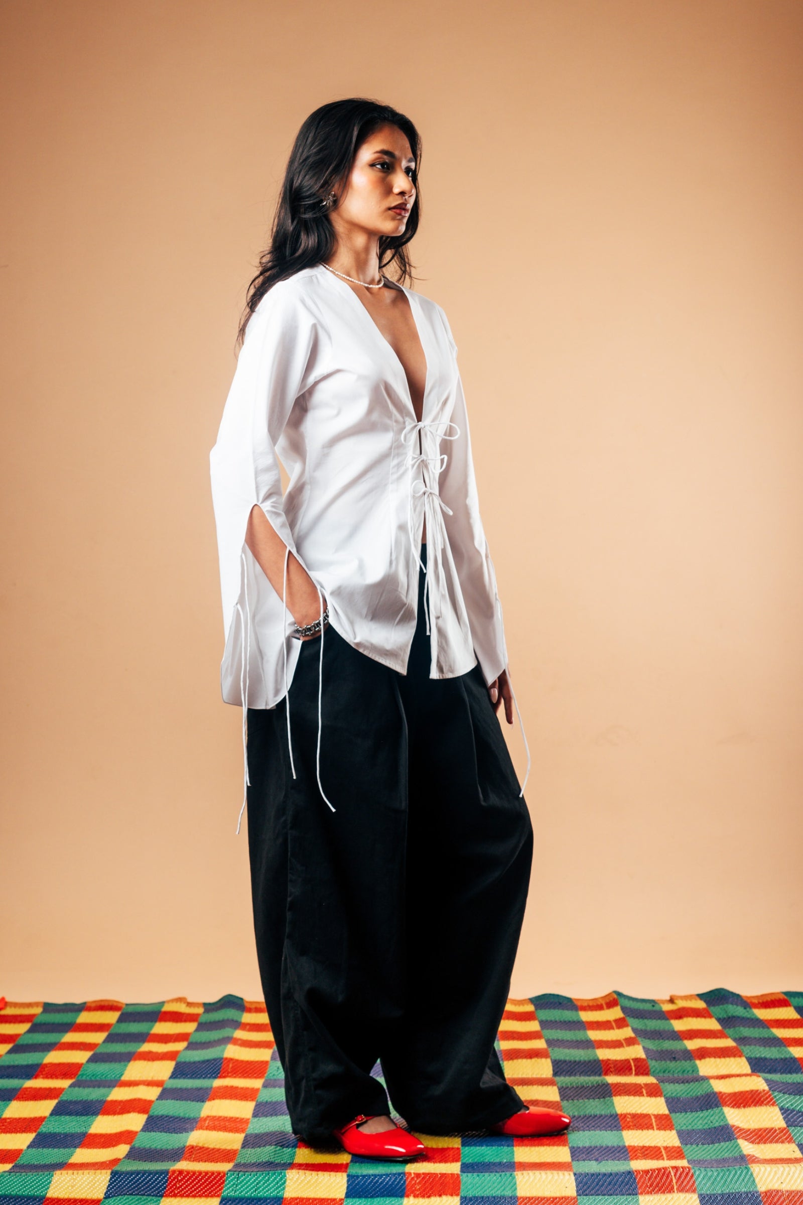 Chèrie Front Tie Top 'Snow White'