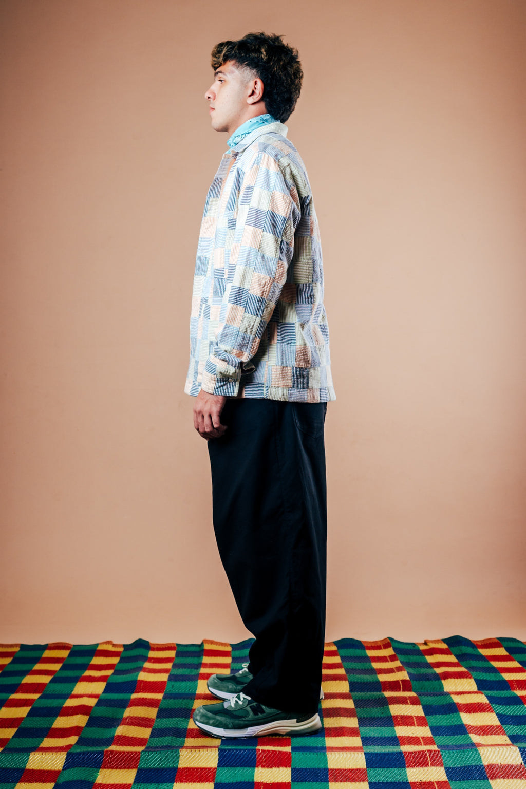 Abhinandan Chore Coat 'Multi Patchwork Seersucker'