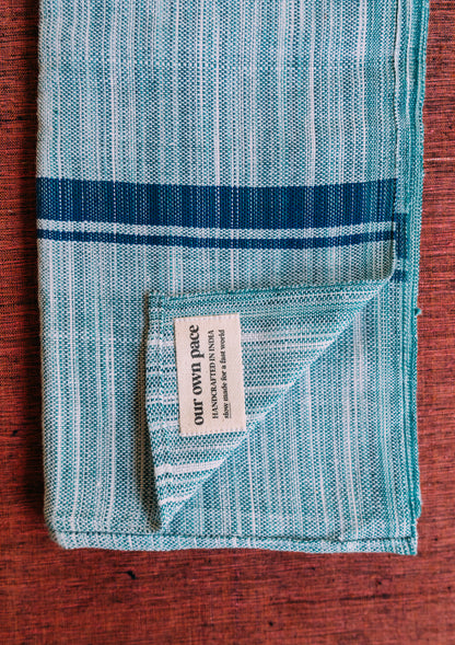 Handloom Handtowel (Green/Blue)