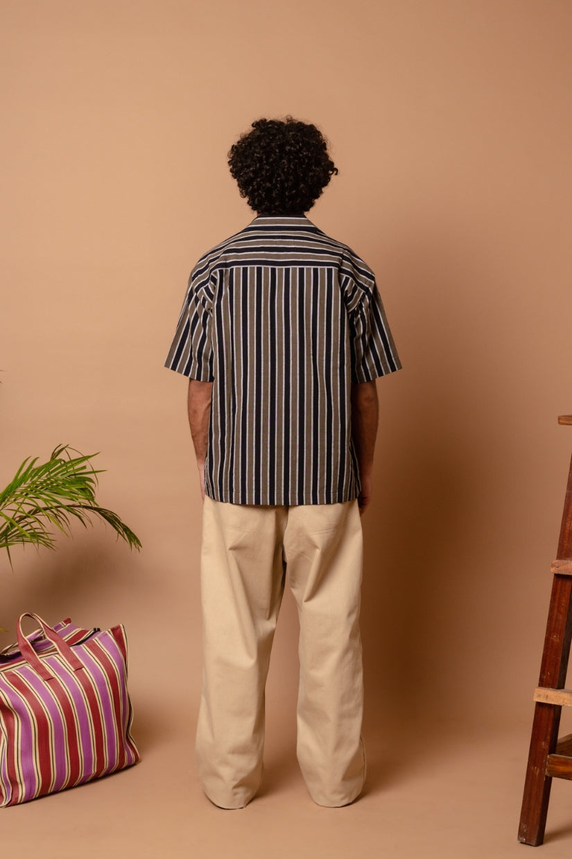 S/S Camp Shirt 'Foliage Handloom'