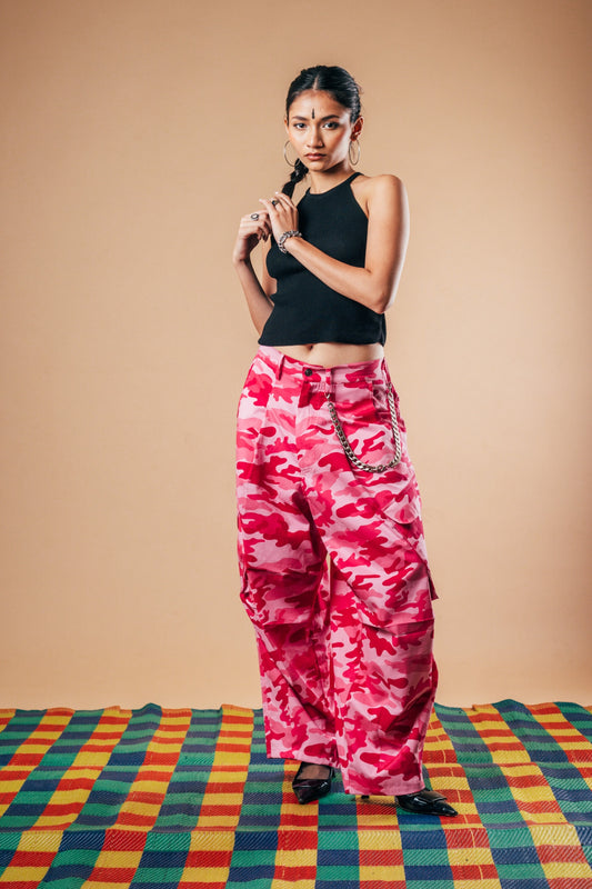 Balloon Cargo Pants 'Pink Camo'
