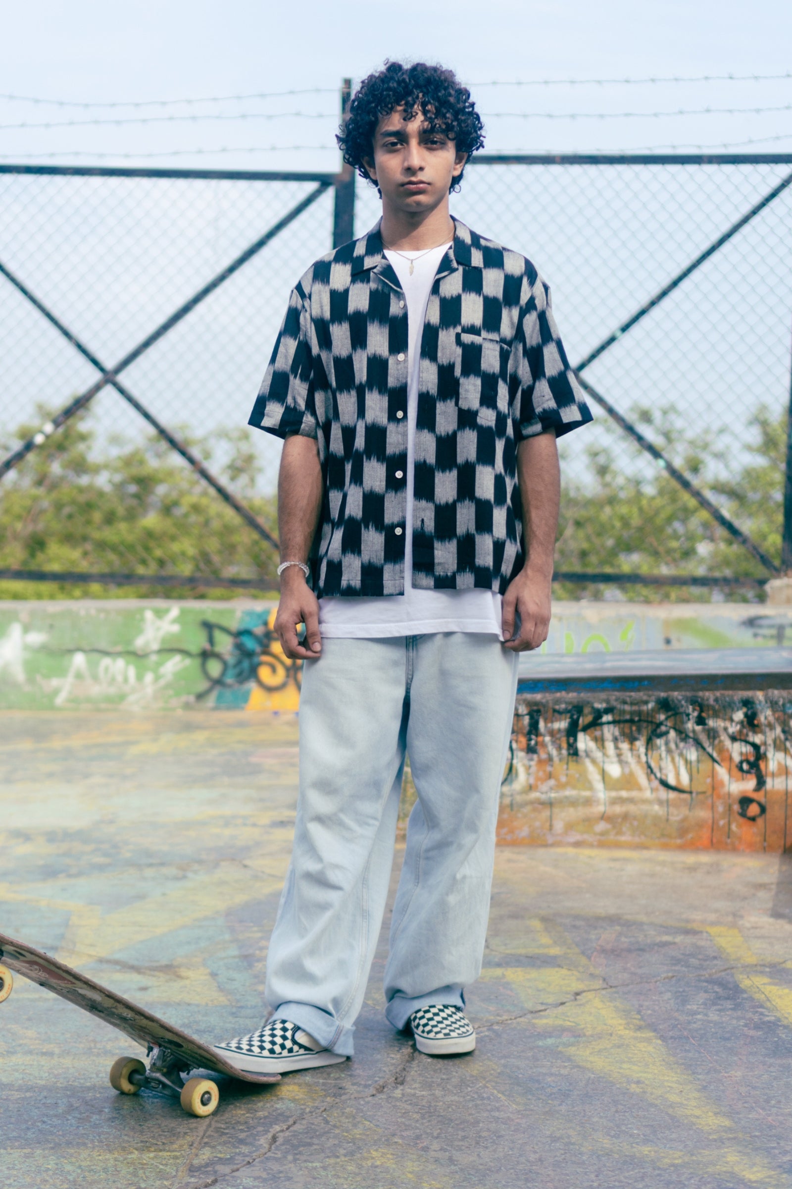 S/S Camp Shirt 'Checkerboard Ikat'