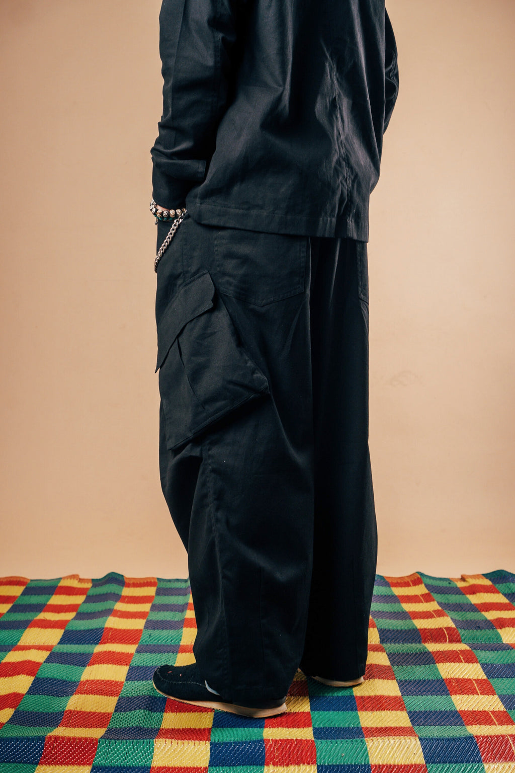 Balloon Cargo Pants 'Black Twill'
