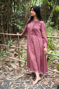 L/S Summer Dress 'Dust Pink Jamdani'