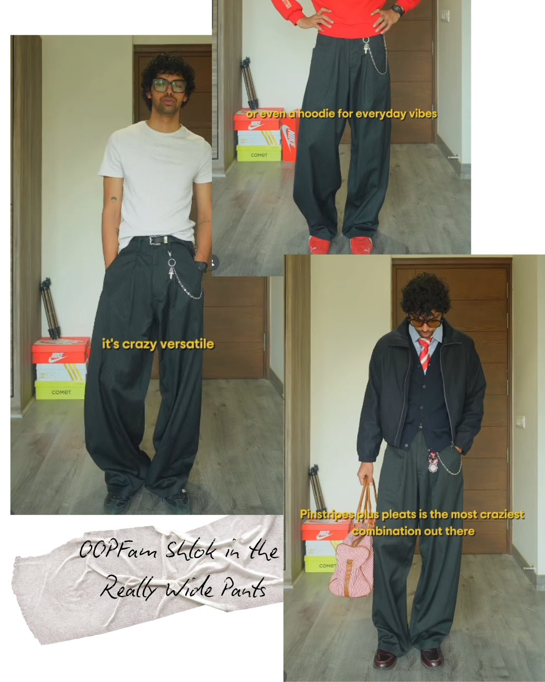 Really Wide Pants 'Black Stripes'