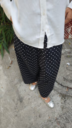 Really Wide Pants Cropped 'Black Polka'