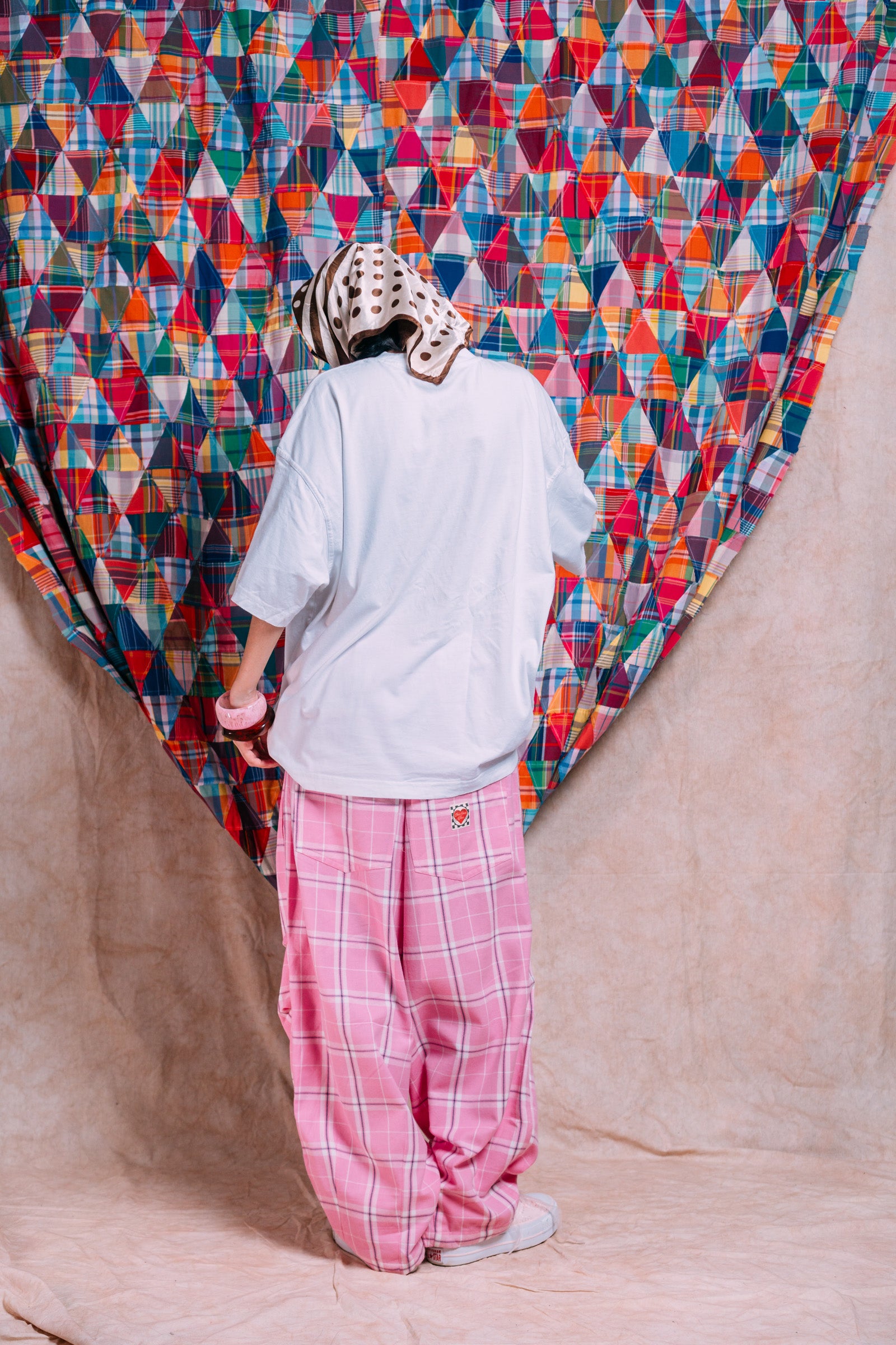Balloon Pants 'Bubblegum Plaid'