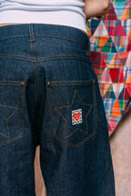 I'm A Star Horseshoe Jeans 'Ecru Star Patchwork'
