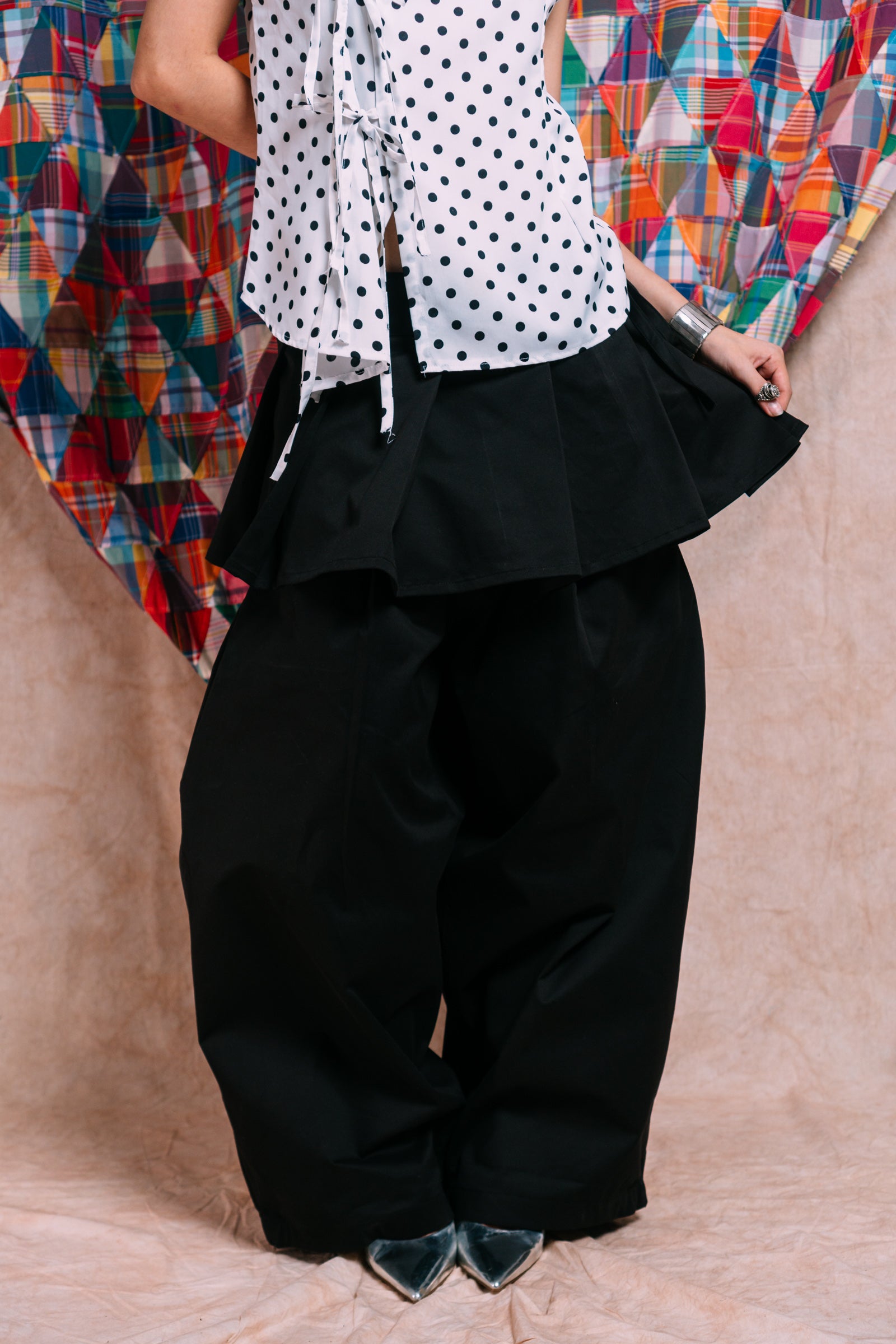 Really Wide Pants with Skirt 'Black Twill'