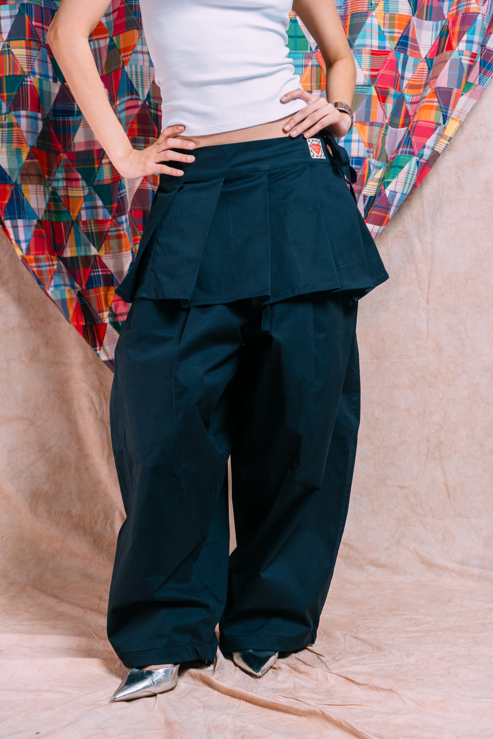 Really Wide Pants with Skirt 'Navy Twill'