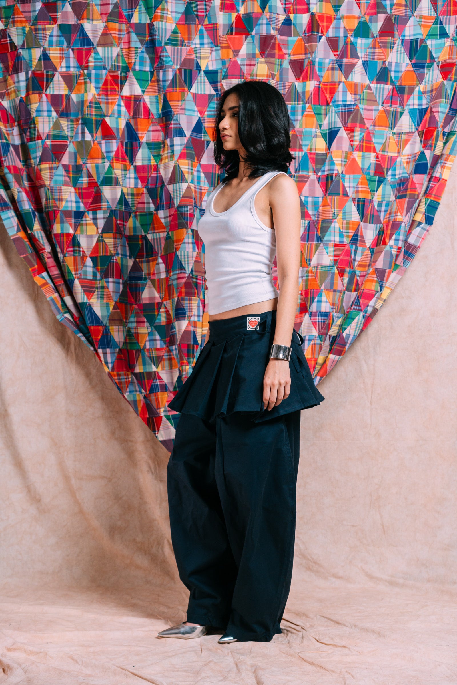 Really Wide Pants with Skirt 'Navy Twill'