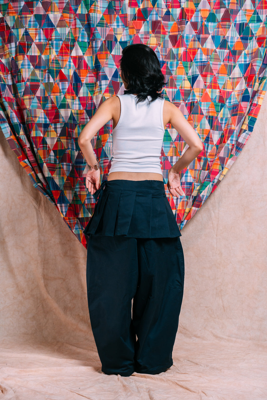 Really Wide Pants with Skirt 'Navy Twill'