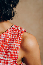 Ruched Top 'Red Gingham Check'