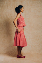Tiered Skirt 'Red Gingham Check'