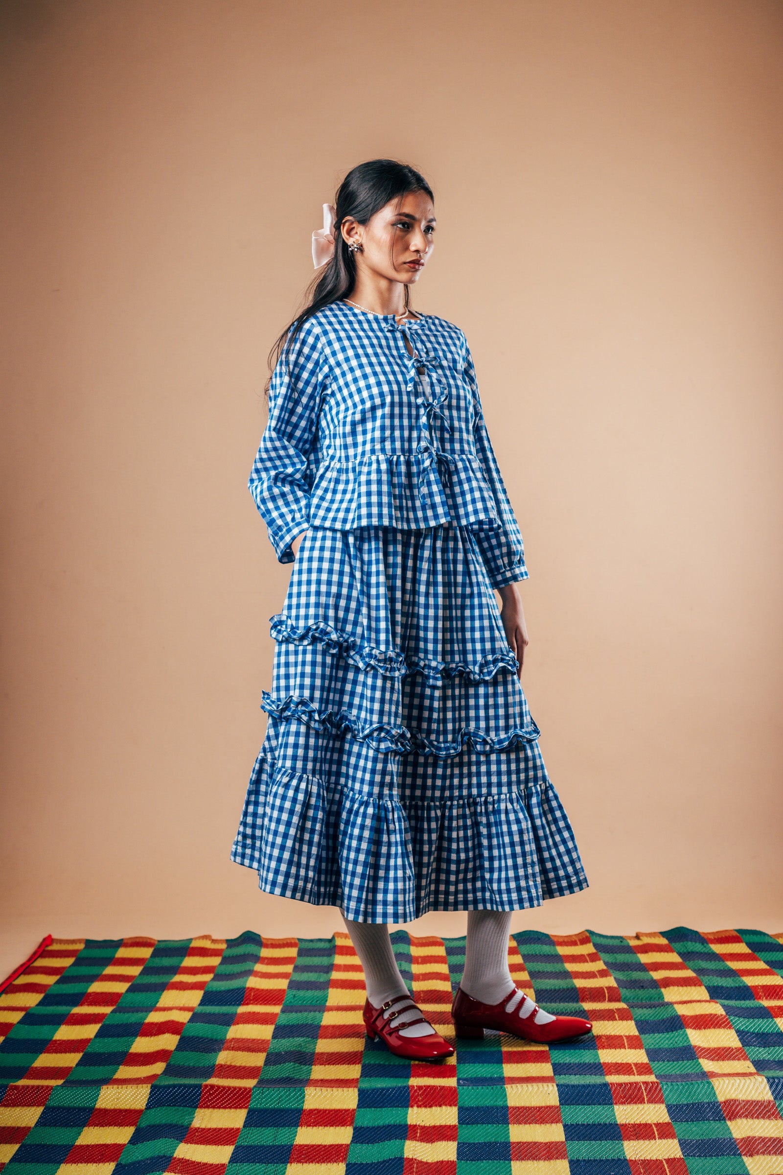 Front Tie Peplum Top 'Royal Blue'