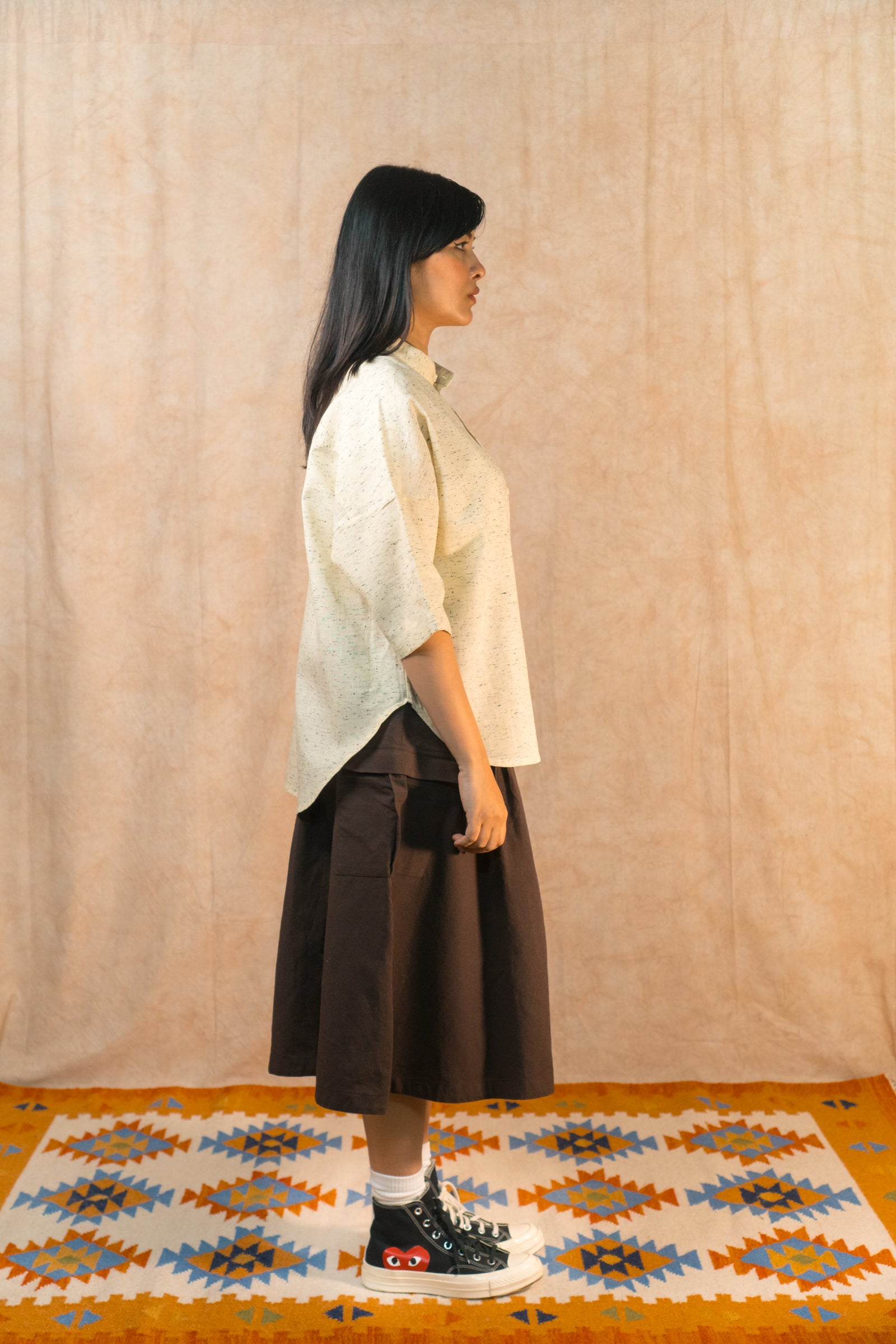 Boxy Shirt 'Oatmeal Oreo Khadi'