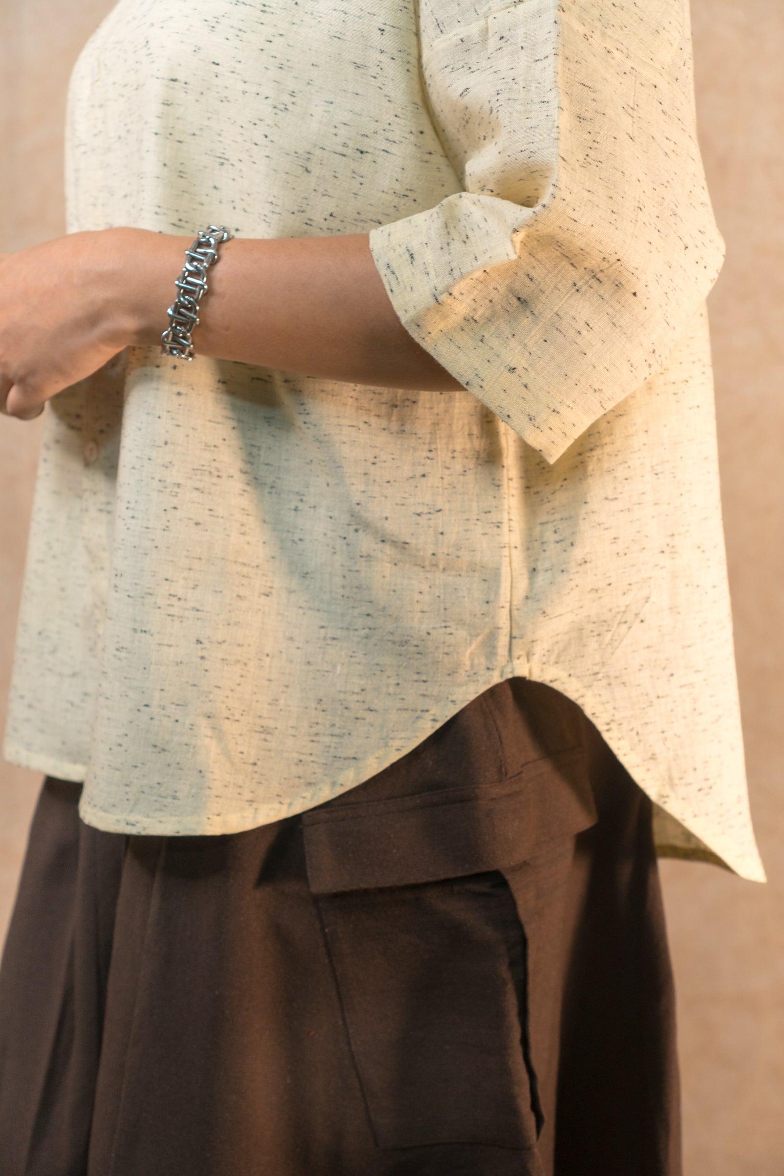 Boxy Shirt 'Oatmeal Oreo Khadi'