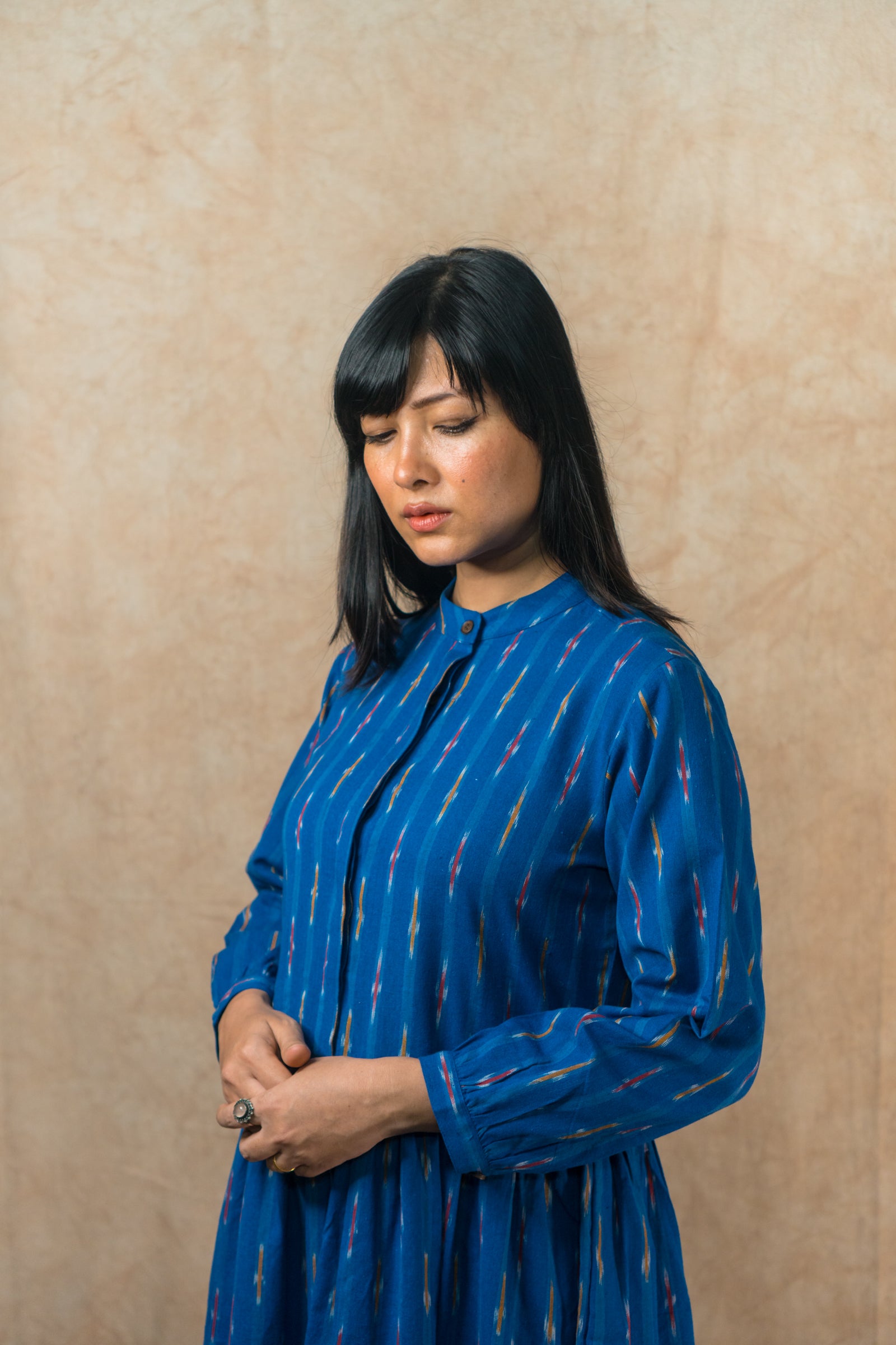 Tiered Summer Dress 'Cobalt Ikat'