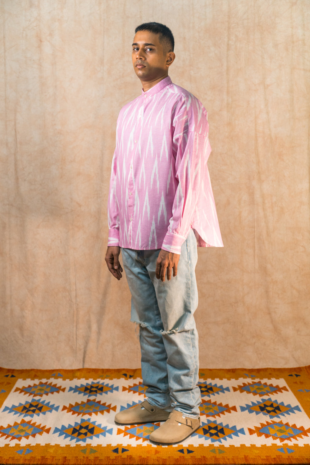 L/S Boxy Shirt 'Cotton Candy Ikat'