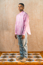 L/S Boxy Shirt 'Cotton Candy Ikat'