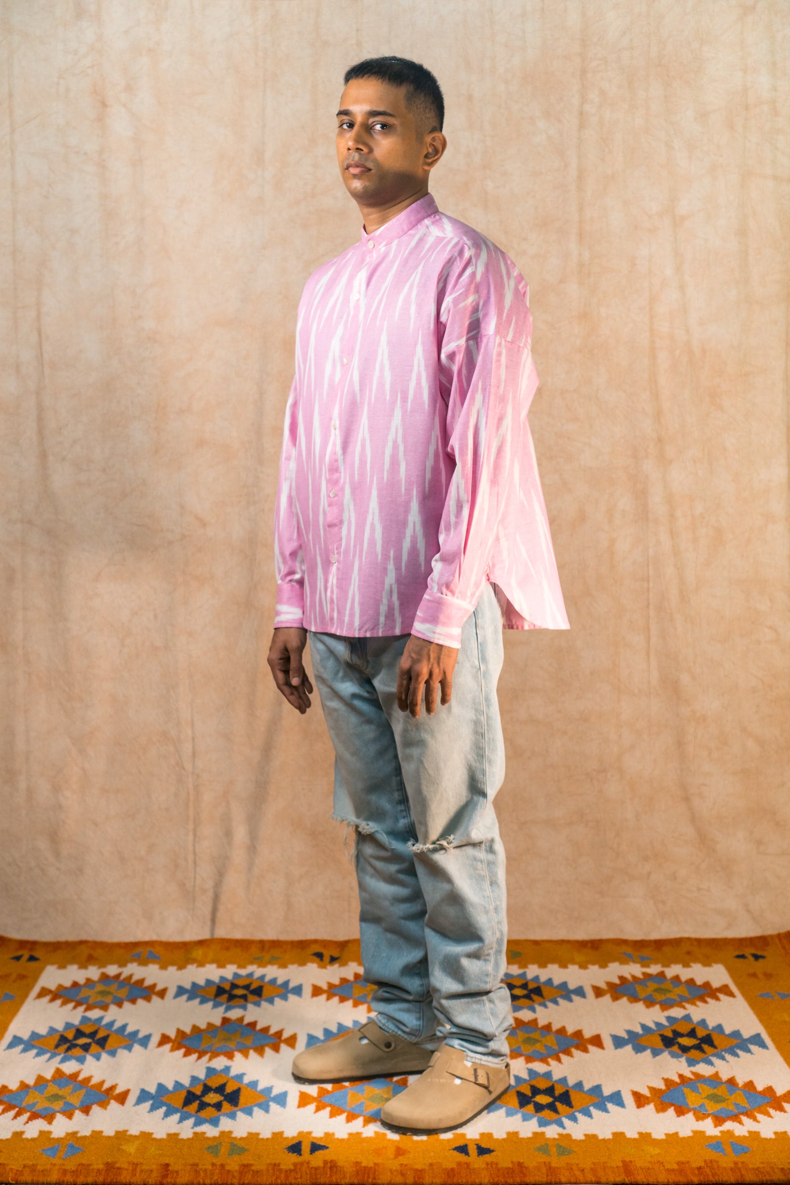 L/S Boxy Shirt 'Cotton Candy Ikat'