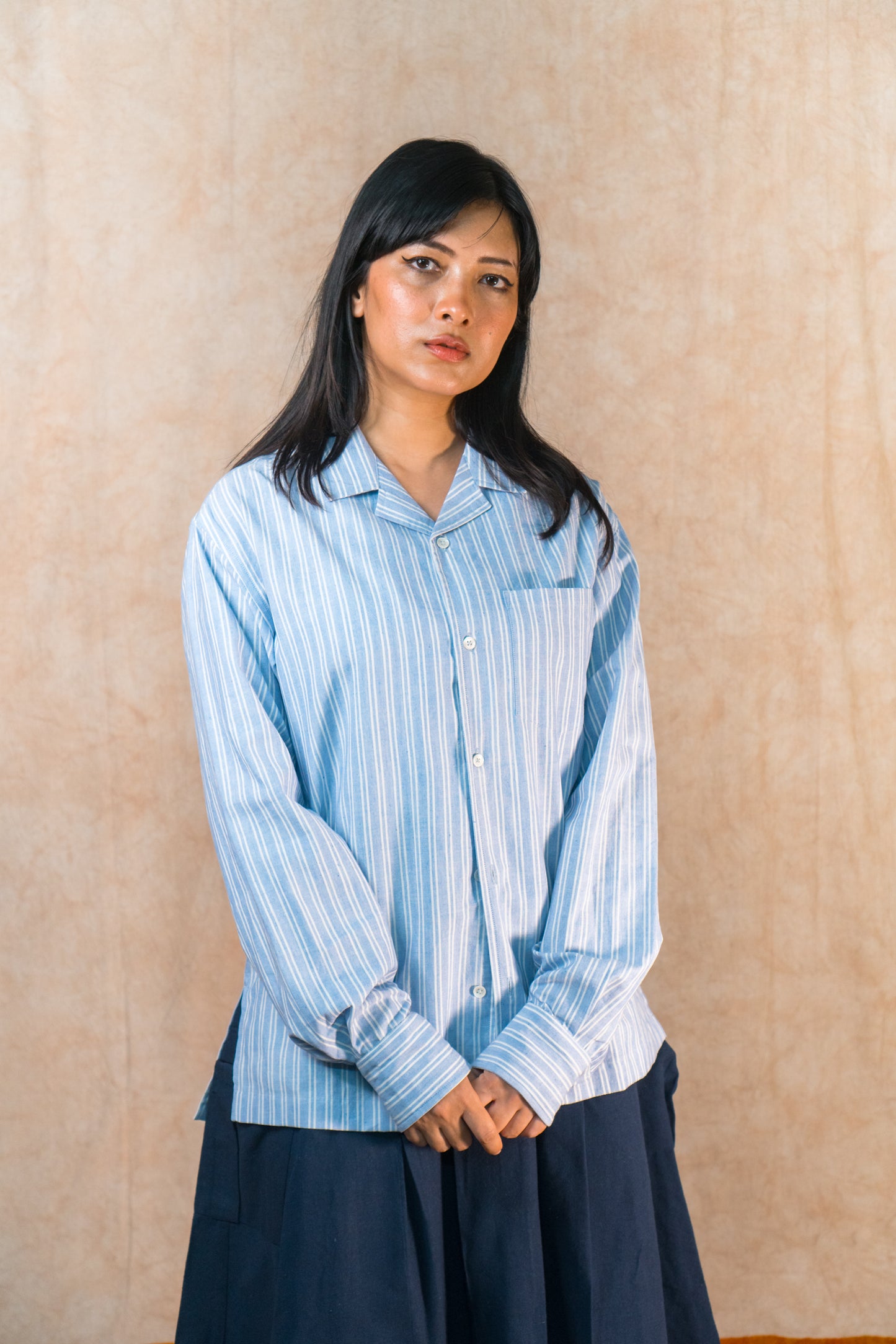 L/S Camp Shirt 'Blue Oxford Khadi'