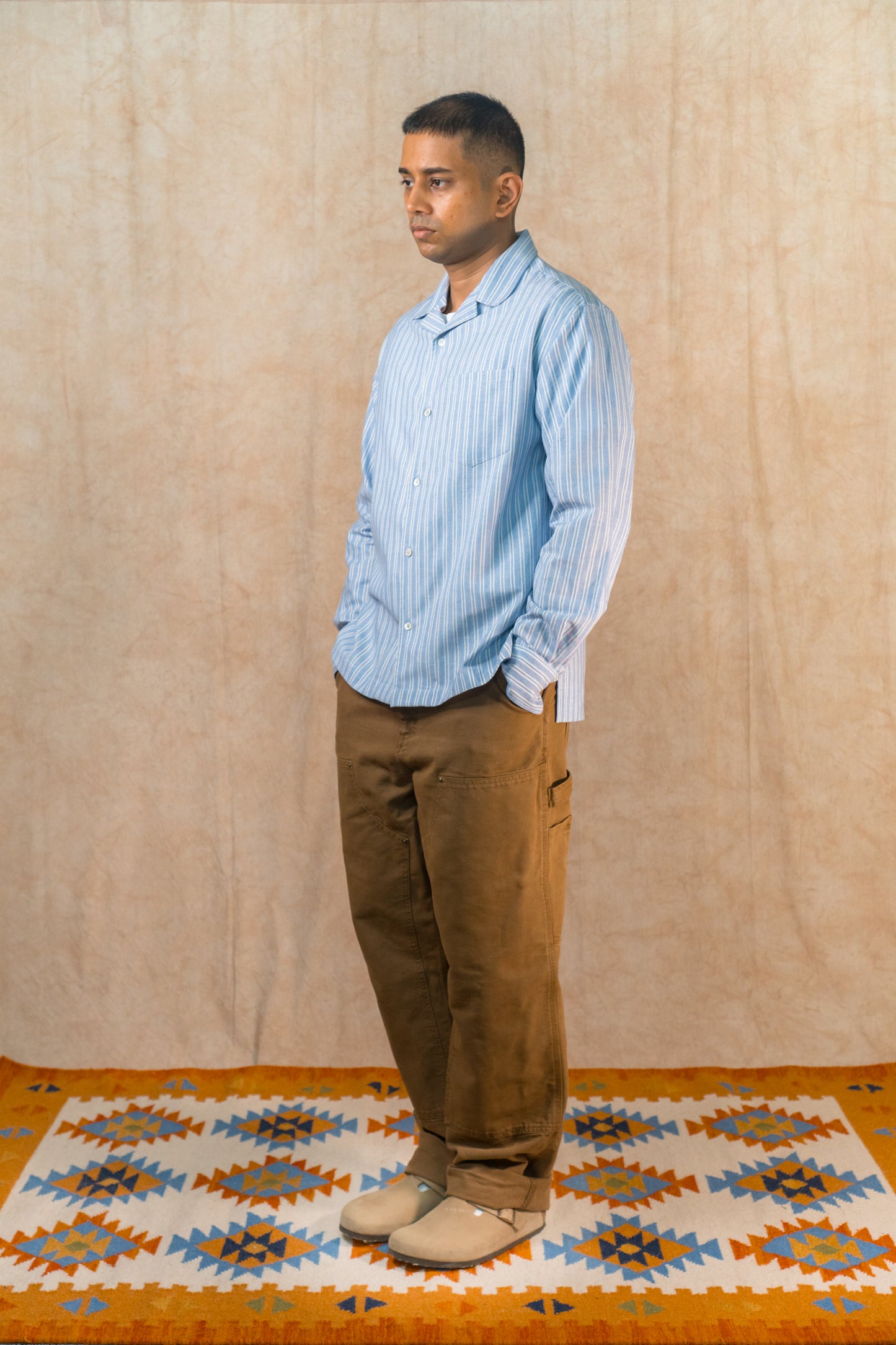 L/S Camp Shirt 'Blue Oxford Khadi'