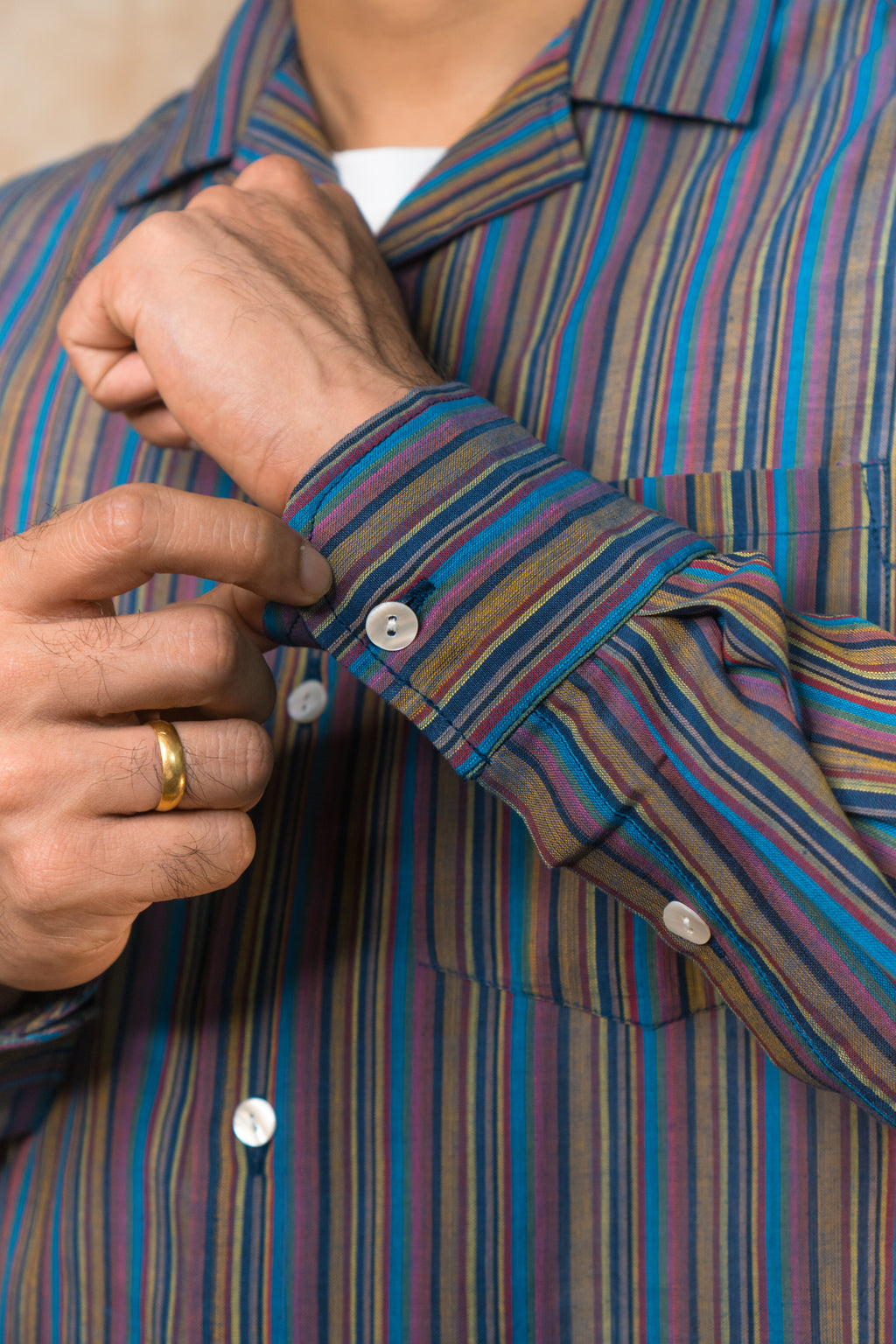 L/S Camp Shirt 'Carnival Splash Handloom'