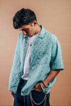 S/S Camp Shirt 'Mint Checkers Khadi'