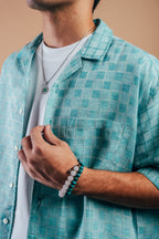 S/S Camp Shirt 'Mint Checkers Khadi'