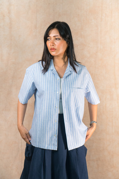 S/S Camp Shirt 'Blue Oxford Khadi'