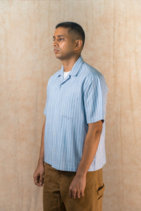 S/S Camp Shirt 'Blue Oxford Khadi'