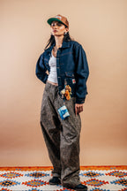 Wide Leg Pants 'Leopard Print Twill'
