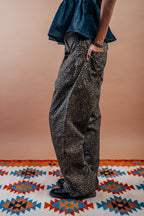 Wide Leg Pants 'Leopard Print Twill'