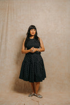 Ruched Top 'White Polka Dots'
