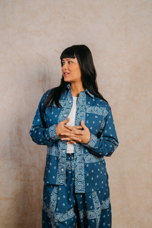 Sunday Morning Shirt 'Blue Paisley'