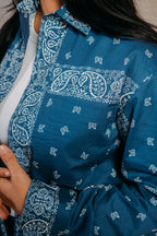 Sunday Morning Shirt 'Blue Paisley'